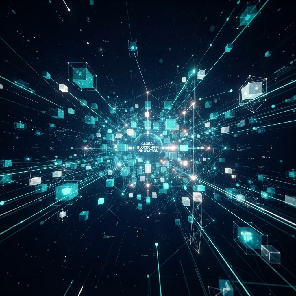 Glowing geometric network cubes representing innovation beyond the hype